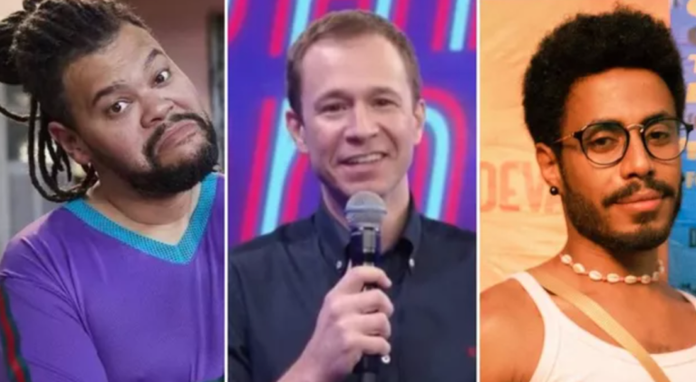Babu Santana, Tiago Leifert e Ícaro Silva Fonte: Reprodução
