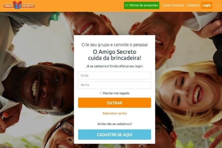 Site Amigo Secreto Virtual