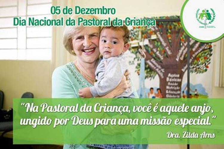 Foto sobre o Dia Nacional da Pastoral da Criança - 5 de dezembro.