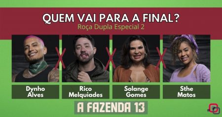 Roça Dupla 2 + Enquete votação R7 A Fazenda 13, quem fica, Dynho Alves, Rico Melquiades, Solange Gomes ou Sthe Matos? (14/12)