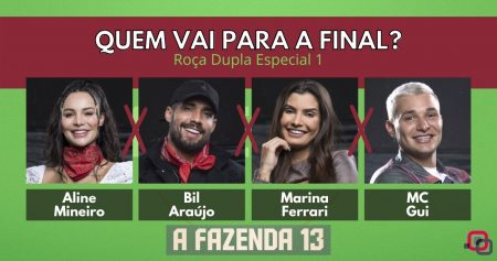 Roça Dupla 1 + Enquete votação R7 A Fazenda 13, quem fica, Aline Mineiro, Bil Araújo, Marina Ferrari ou MC Gui? (13/12)