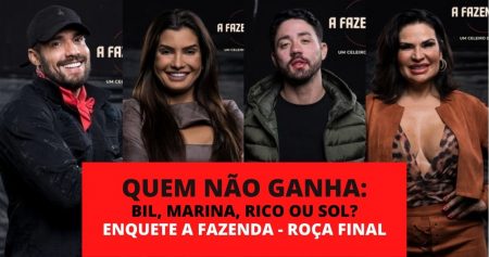 Votação R7 + Enquete Final A Fazenda 2021: quem não ganha, Bil Araújo, Marina Ferrari, Rico Melquiades ou Solange Gomes? (16/12)