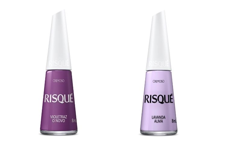 Esmaltes na cor Very Peri da Risqué Esmaltes na cor Very Peri da Risqué