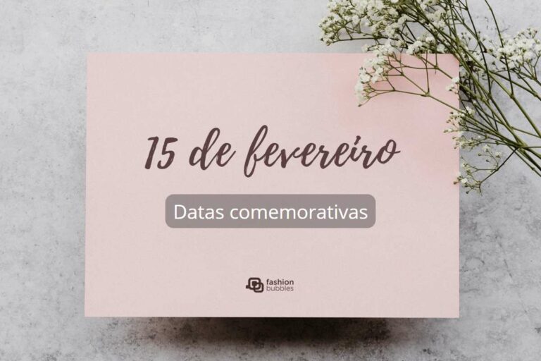 Foto de folha rosa com flores escrito 15 de fevereiro.
