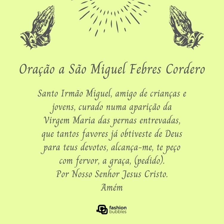 Oração a São Miguel Febres Cordero