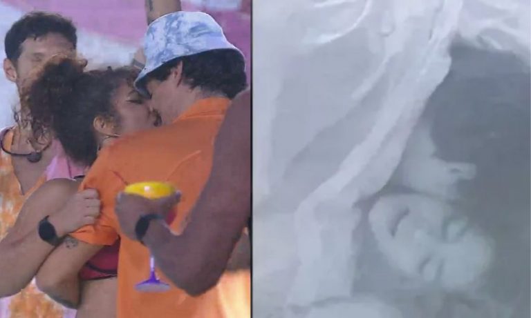 Eliezer e Maria trocam carícias no quarto Lollipop