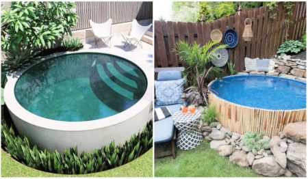 Deck para piscina redonda.