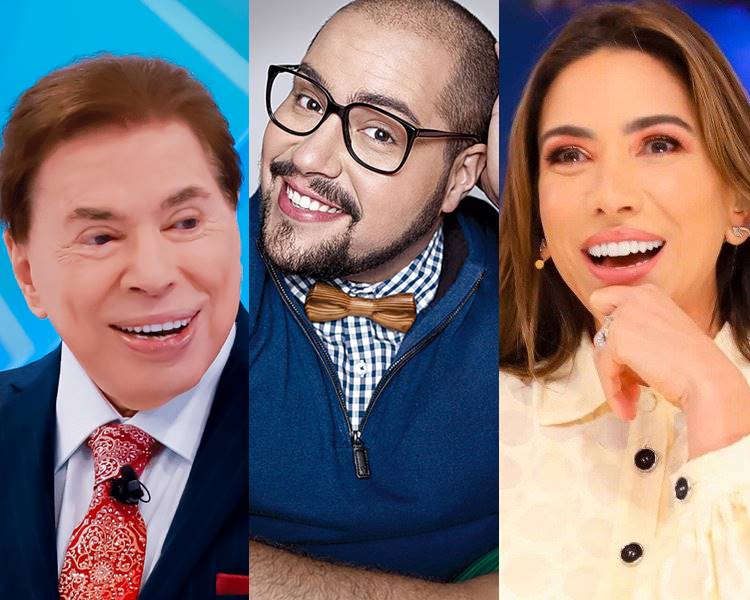 Foto de Silvio Santos, o ator que está no BBB 22 e Patrícia Abravanel. 