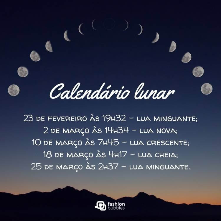 calendário de março lunar
