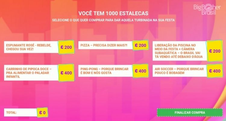Adicionais para a festa de Arthur Aguiar no BBB 22