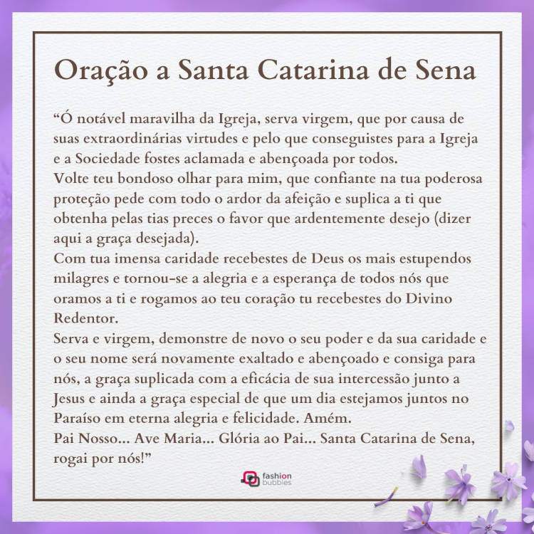 Oração a Santa Catarina de Sena
