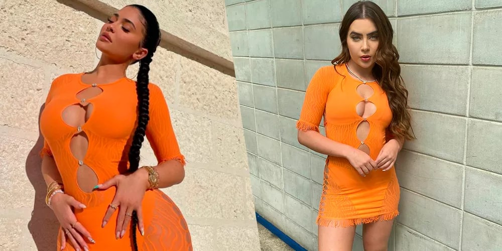 Foto de Kylie Jenner e Jade Picon com a mesma peça de roupa.