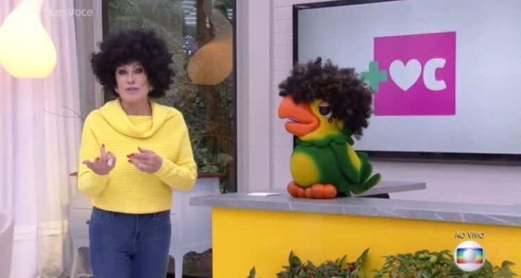 Ana Maria Braga e Louro José com perucas no Mais Você em 2019