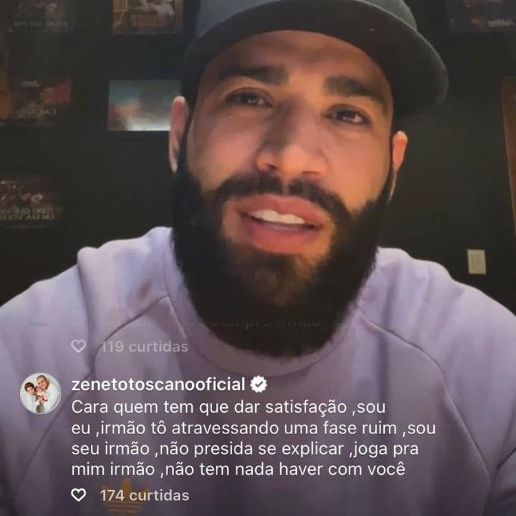 Zé Neto comentou em live de Gusttavo Lima (Fonte: Instagram)