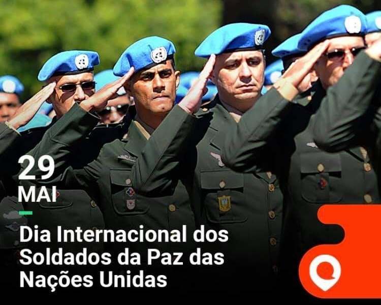 Card virtual sobre Dia Internacional dos Soldados da Paz das Nações Unidas.