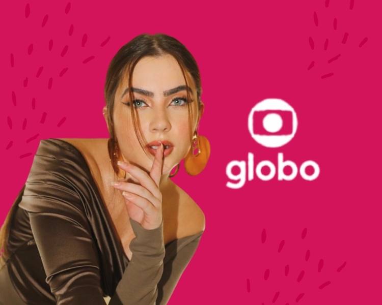 Foto de Jade Picon e logo da Globo.