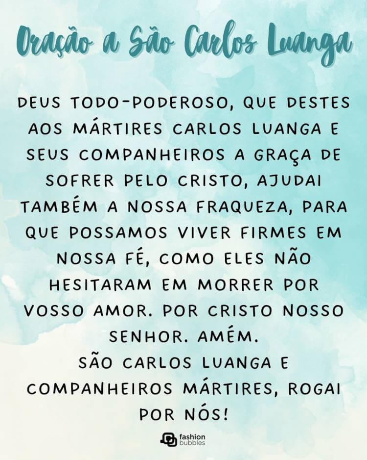 Oração a São Carlos Luanga