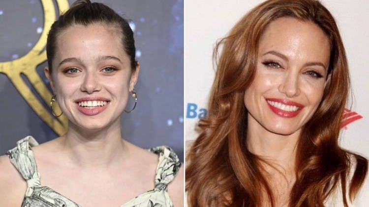 Shiloh e Angelina Jolie comparação