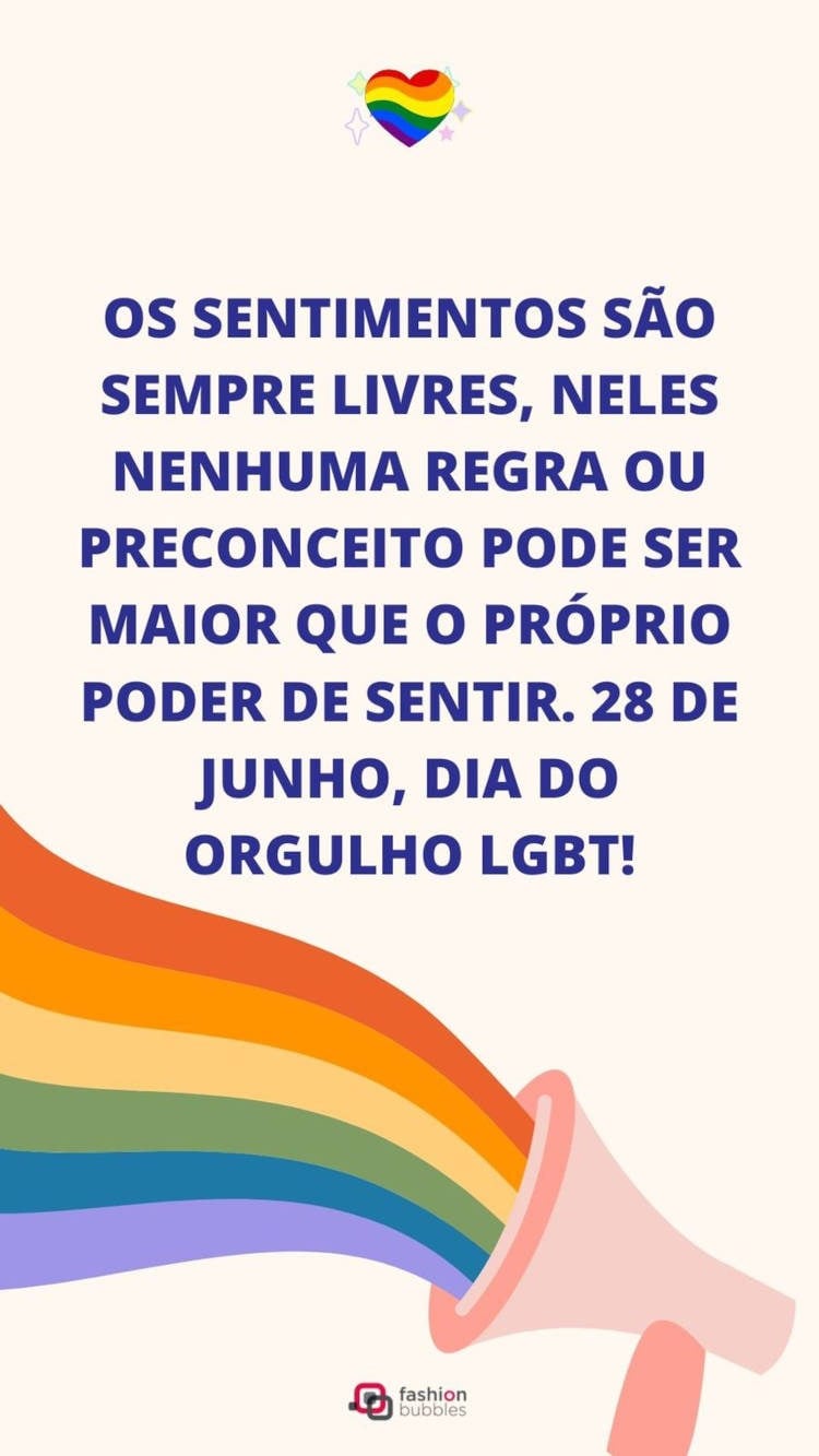 Frase de Dia do Orgulho LGBT