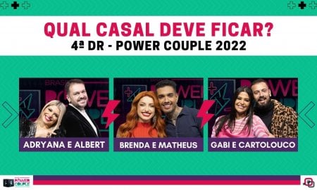 Enquete Power Couple 2022 4° DR Votação R7: Adryana e Albert, Brenda e Matheus ou Gabi e Cartolouco, quem deve ficar?