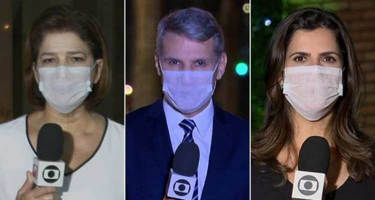 Repórteres da Globo terão que voltar usar máscaras (Fonte: Reprodução)