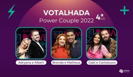 Votalhada Power Couple 2022 4ª DR: enquete atualizada indica casal com alta rejeição