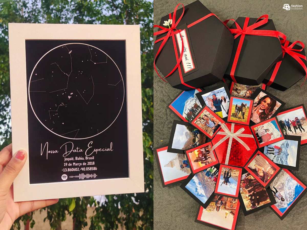 Duas ideias de presentes faça você mesmo para Dia dos Namorados: mapa estelar personalizado e caixa de memórias