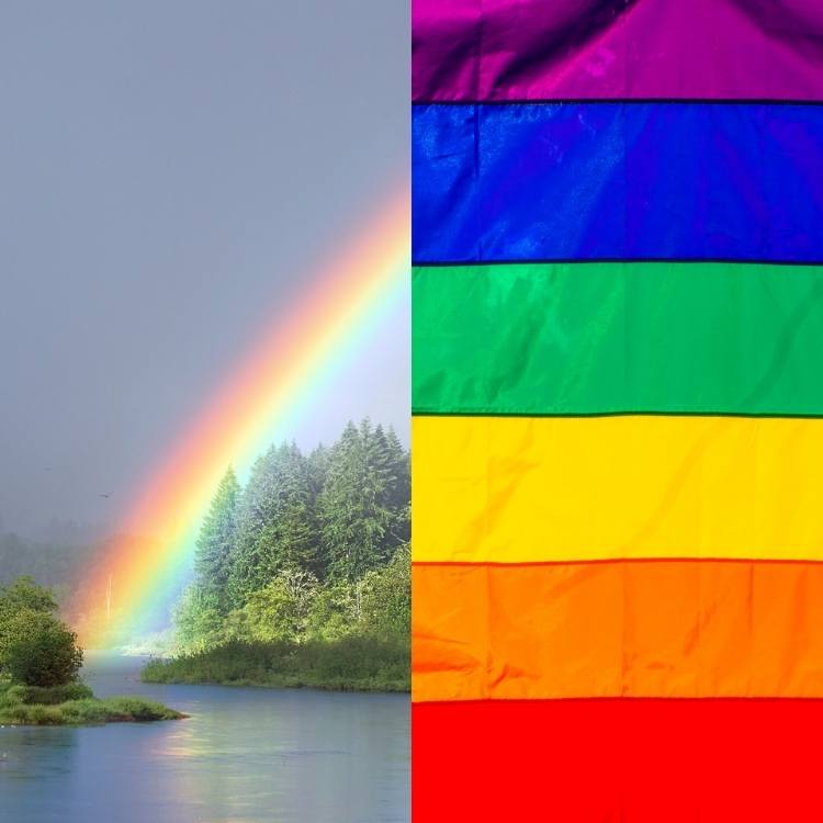 Foto de arco-íris e cores do arco-íris.