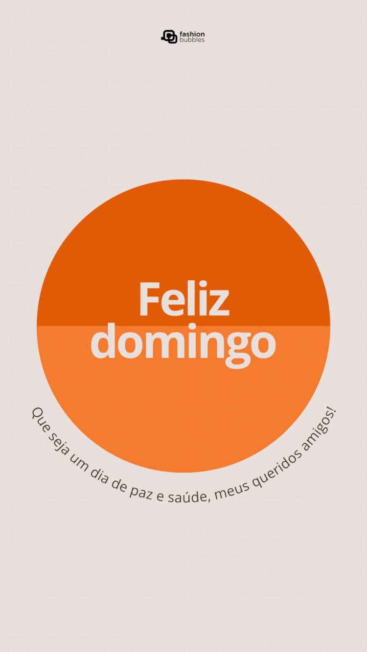 Cartão virtual com círculo laranja e frase desejando um bom domingo