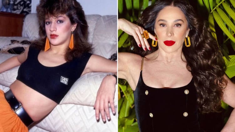 Cláudia Raia nos anos 80 e atualmente