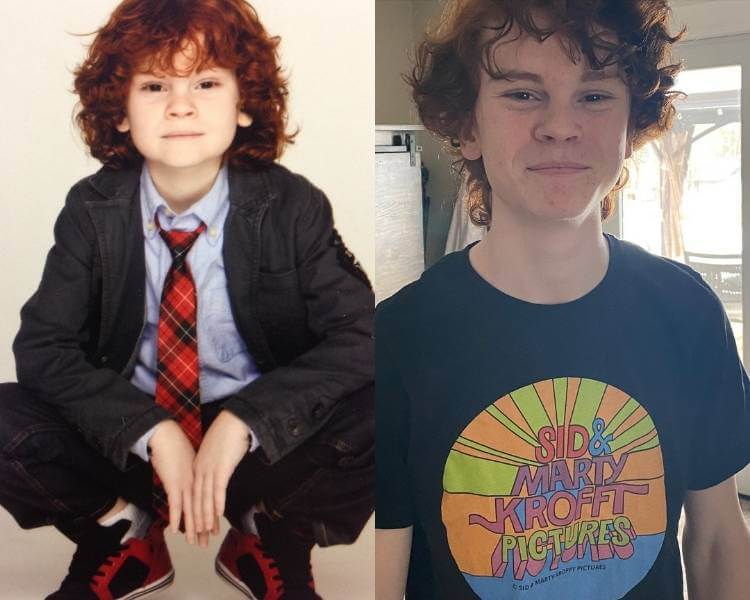 antes e depois de Kyle Harrison Breitkops do filme Uma Família em Apuros. Foto antes e depois de Kyle Harrison Breitkops de "Uma Família em Apuros".