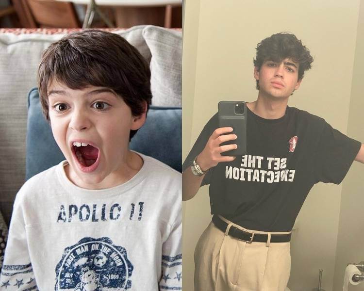 Antes e depois do ator Joshua Rush do filme Uma Família em Apuros. . Antes e depois de Joshua Rush de "Uma Família em Apuros".
