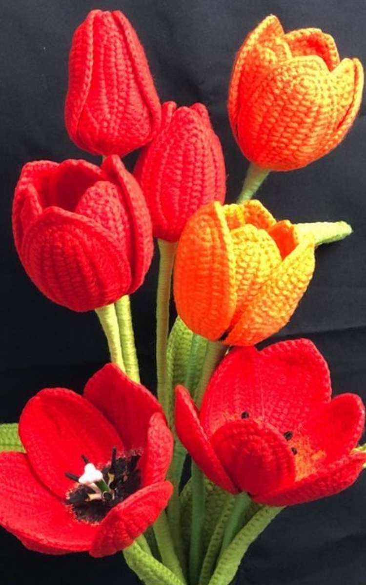 Foto de tulipa de crochet.