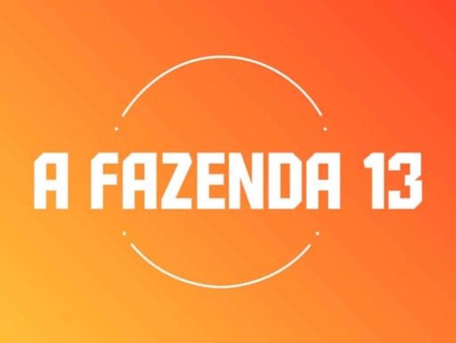 Logo de A Fazenda 13 com o fundo em degradê laranja para o vermelho e as palavras " A Fazenda 13" no centro em branco