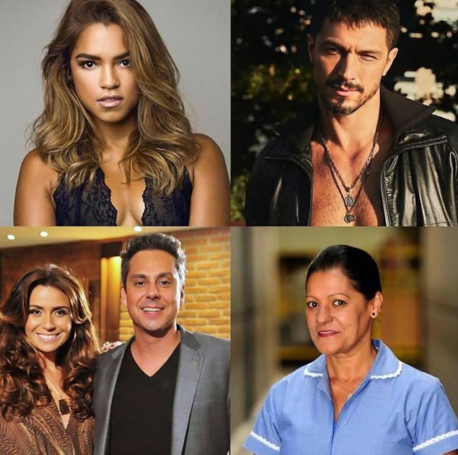 Montagem com fotos de Lucy Alves, Rômulo Estrela, Giovanna Antonelli, Alexandre Nero e Luci Pereira.