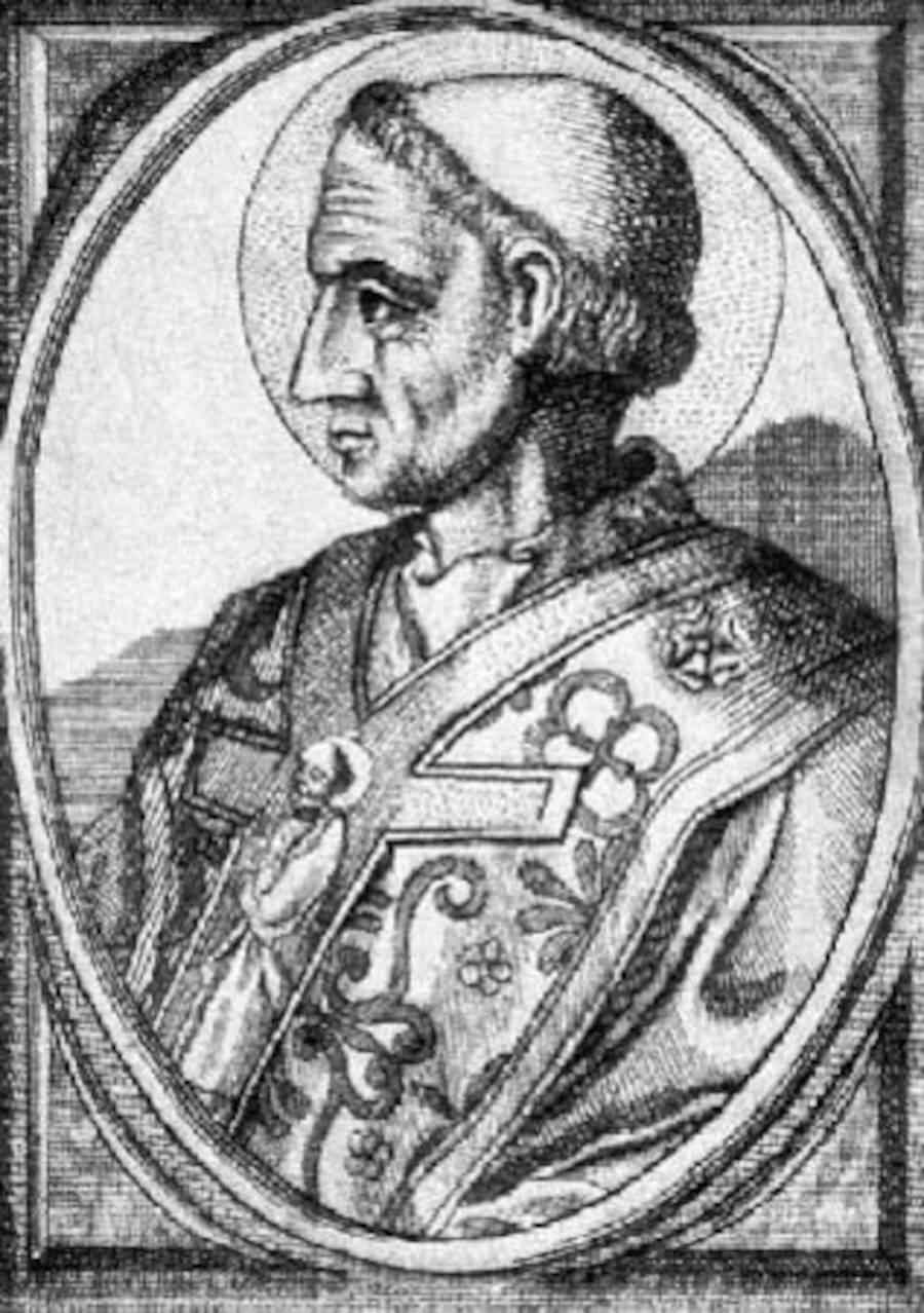 Imagem do Papa Hormisda em preto e branco, com ele vestindo as vestimentas papais 