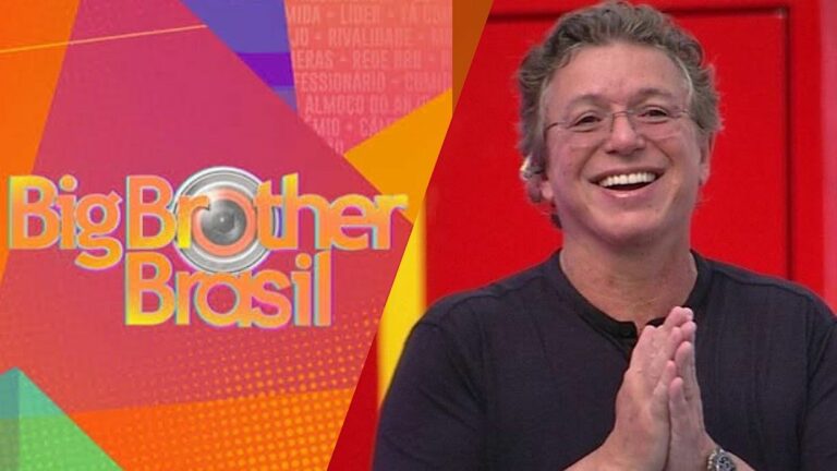 Duas imagens, logo do BBB e Imagem de Boninho dentro do BBB.