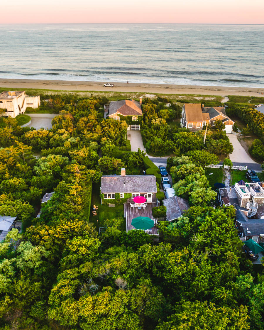 vista aérea da casa de praia da Sarah Jessica Parker.