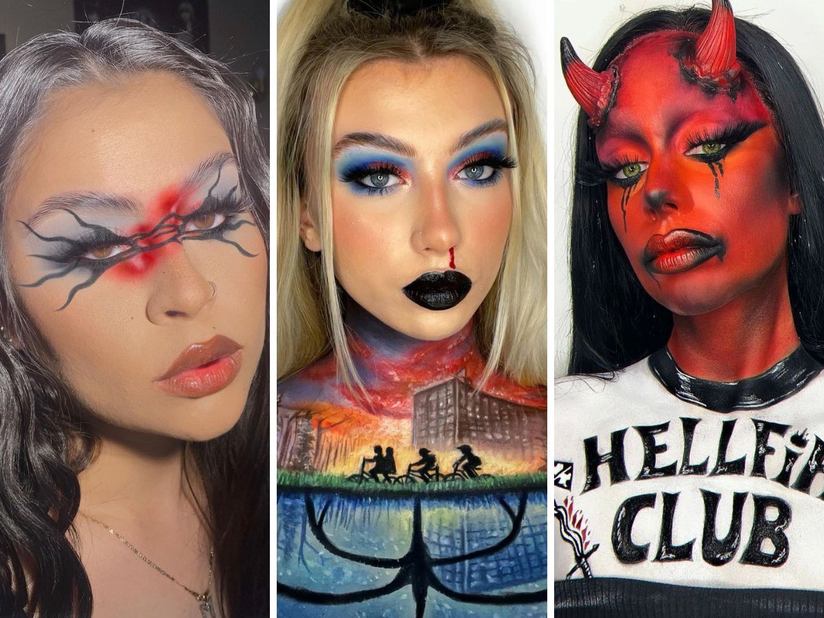 Monbtagem com três maquiagens de Stranger Things para o Halloween