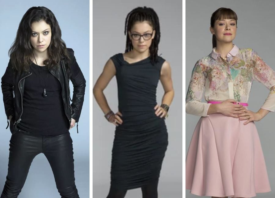 A atriz caracterizada como Sarah, Cosima e Alison em Orphan Black