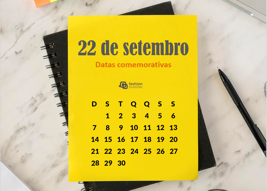 Foto de calendário amarelo com a data 22 de setembro.