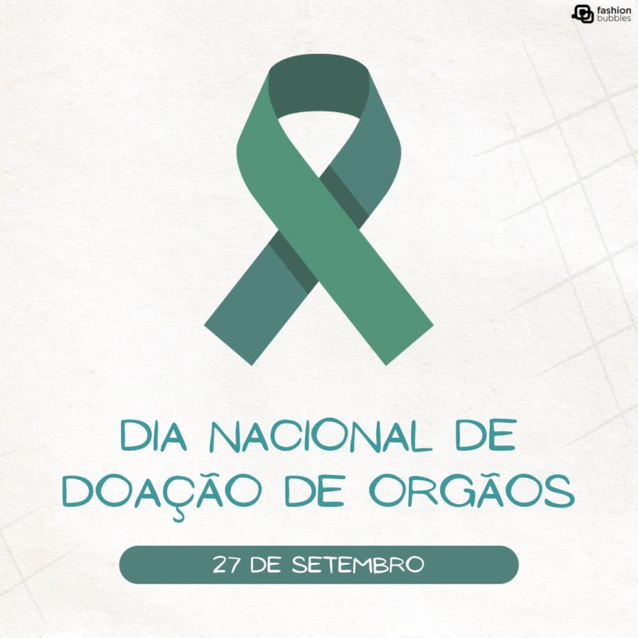 Ilustração com fita verde para o Dia Nacional de Doação de Órgãos