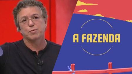 Imagem de Boninho e o logo de A Fazenda.