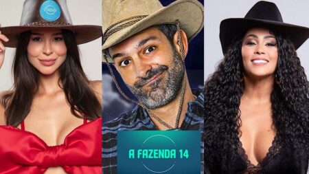 Kerline, Iran e Rosi posam para ensaio das redes sociais de A Fazenda.