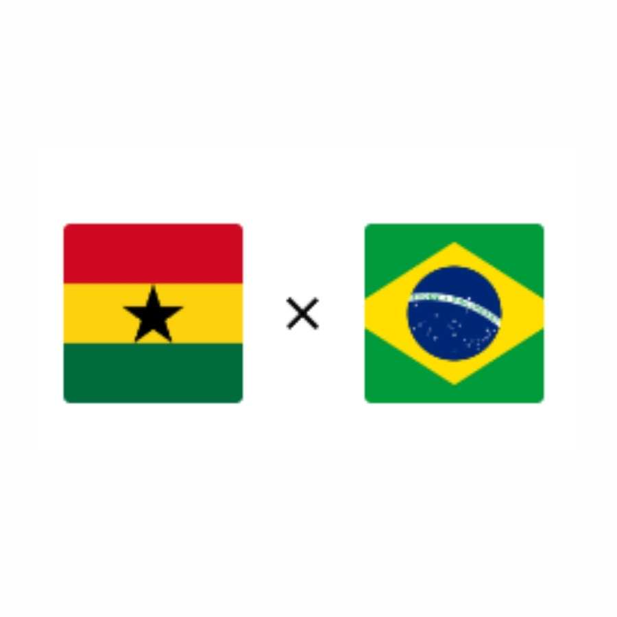 Bandeiras de Gana e do Brasil.