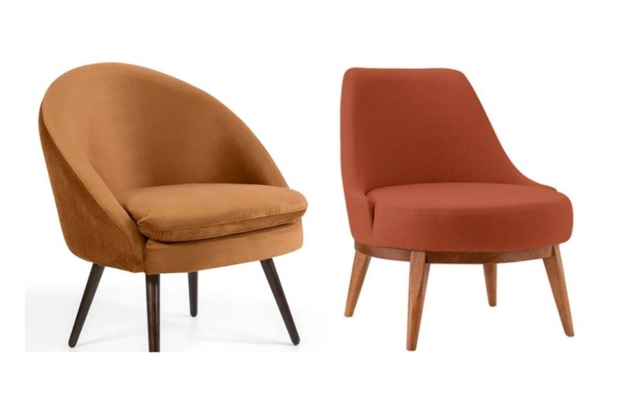 Poltronas com assento redondo usados na decoração de A Fazenda 2022.