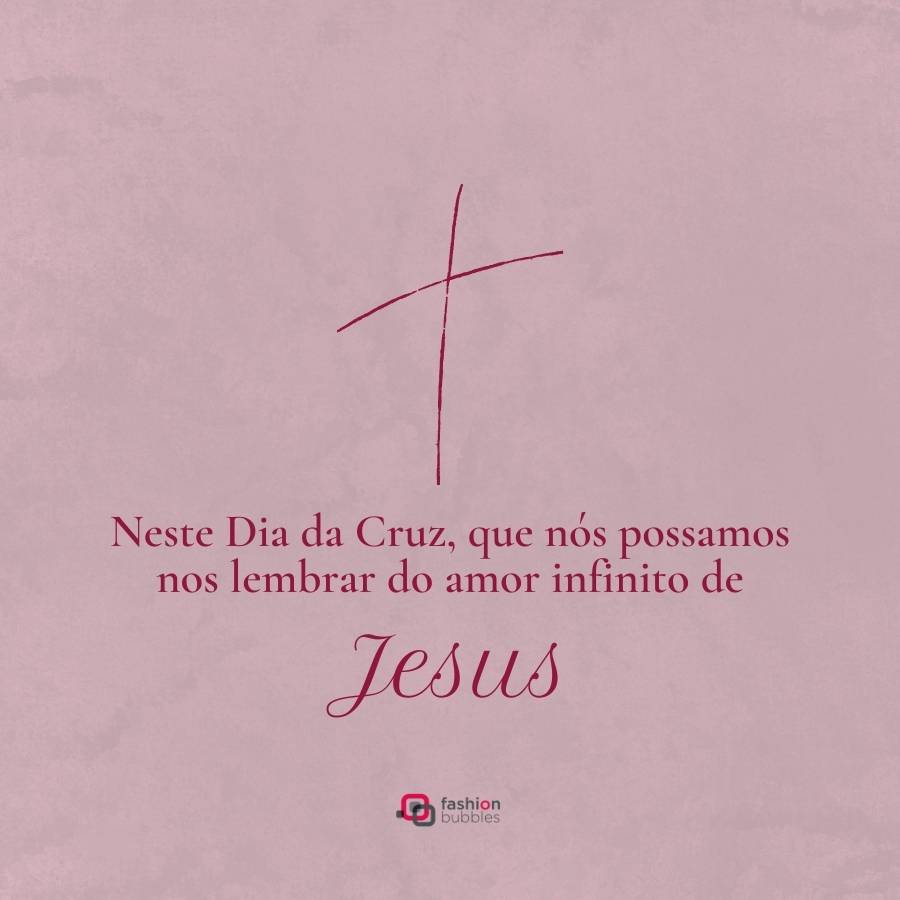 cartão virtual roxo com frase para o Dia da Cruz, 14 de setembro