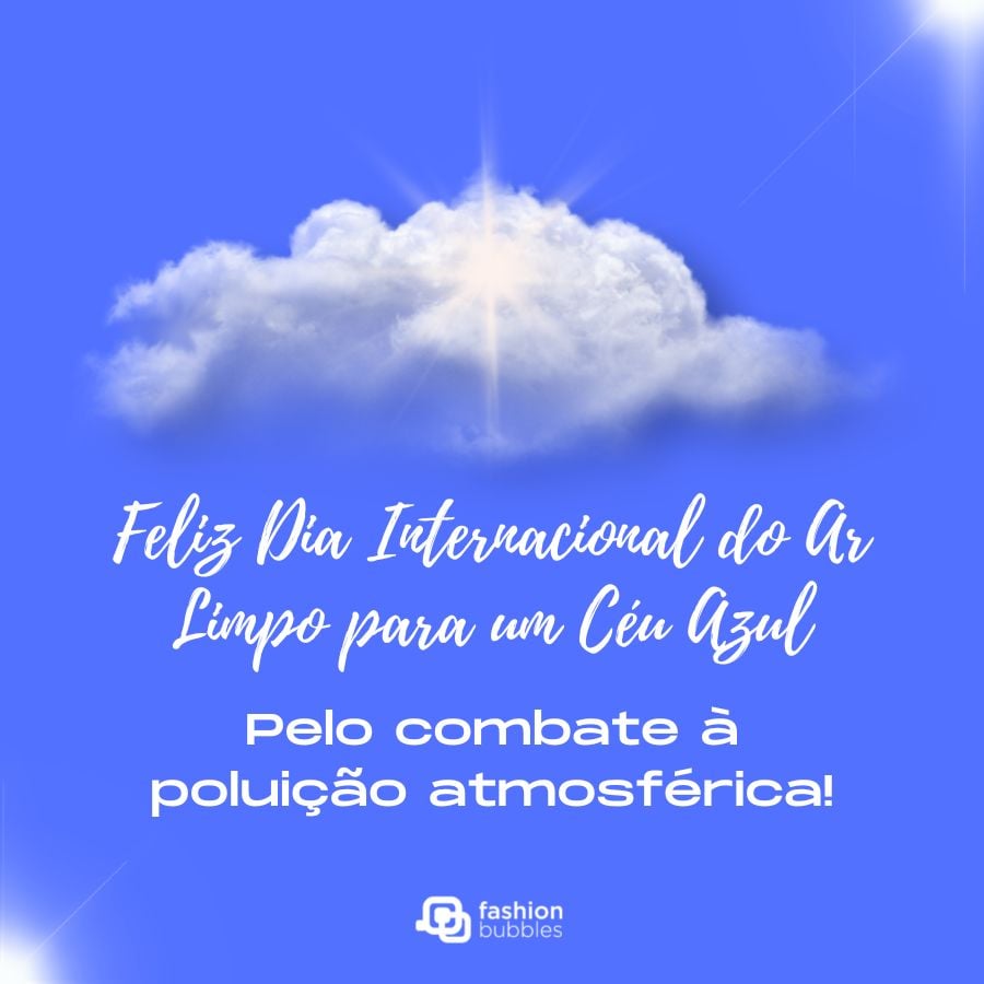 cartão virtual com frase para o Dia Internacional do Ar Limpo para um Céu Azul