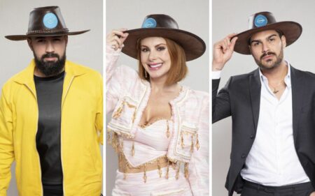 Montagem com Bruno Tálamo, Deborah Albuquerque e Shay Haghbin para ilustrar a matéria da enquete UOL