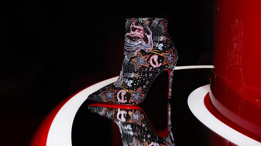 bota estampada, sapato da coleção Primavera Verão 2023 Christian Louboutin